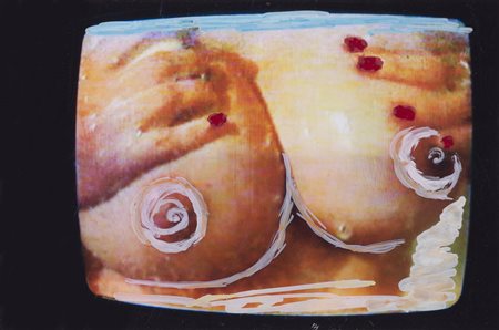 MARIO SCHIFANO (1934-1998)Senza Titolo Smalti su fotografiaCm 10x15Firma al...