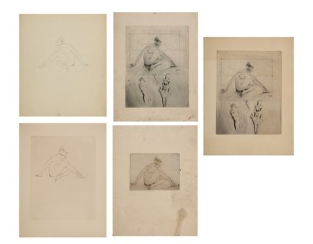 CHIMOT ÉDOUARD (1880 - 1959) - LOTTO COMPOSTO DA N.5 OPERE.