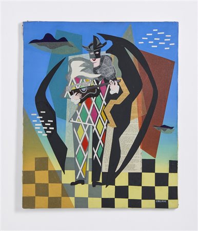 ORIANI PIPPO (1909 - 1972) - ARLECCHINO CHE SUONA LA CHITARRA .