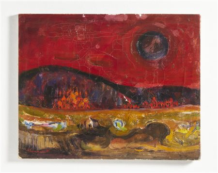 LONGARETTI TRENTO (1916 - 2017) - PAESAGGIO BRUCIATO CON SOLE NERO (ANNI '90).