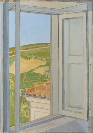 MENZIO FRANCESCO (1899 - 1979) - PAESAGGIO DALLA FINESTRA .