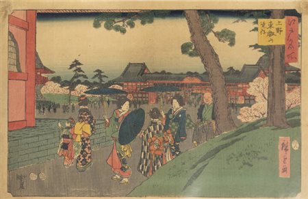 UTAGAWA HIROSHIGE (ICHIRYUSAI HIROSHIGE I) Stampa dalla serie ''Cento vedute famose di Edo''