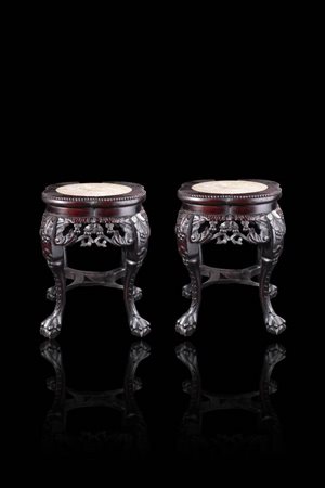 DUE TAVOLINI<BR>Lotto di due tavolini in legno di Homu