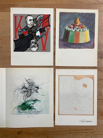 EDIZIONI BOLAFFIARTE (GRIBAUDO, COSTANTINI, CARUSO E SARONI) - Lotto unico di 4 fotolitografie: