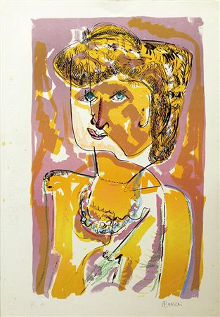 ANTONIO BARBERI, "Ritratto di donna", anni '80