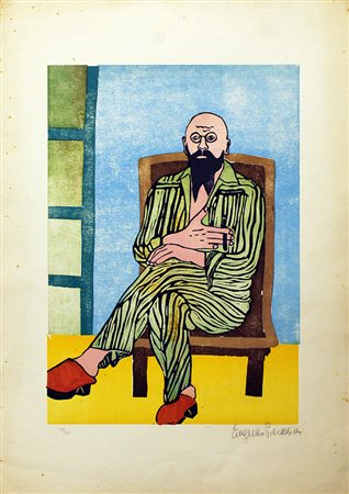 EUGENIO PIERACCINI, "Uomo con sigaro", anni '80