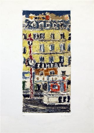 ORFEO TAMBURI, "Scorcio di città", anni '80