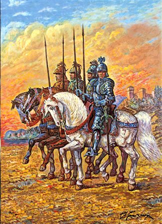 GIOVAN FRANCESCO GONZAGA, "Cavalieri medievali al tramonto", anni '90