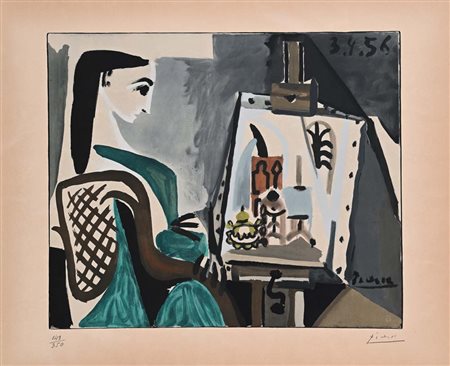 Pablo Picasso (after) (Malaga 25/10/1881 - Mougins 8/4/1973) Femme dans...