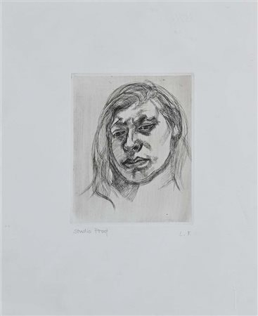 Lucian Freud (Berlino 1922 - Londra 2011) Head of a Girl II 1982 Firma e...