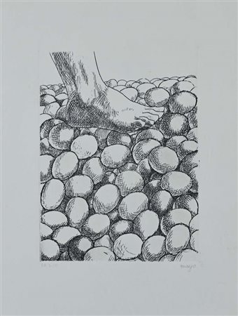 Antoine Mayo (Porto Said 1905 - Seine-Port 1990) La camminata Firma e...