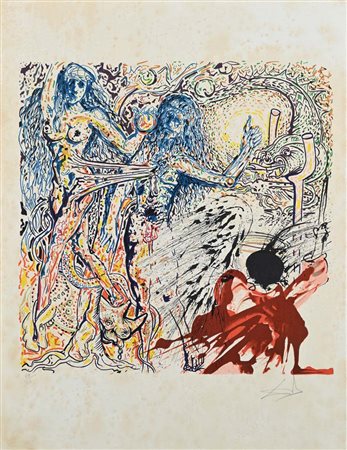 Salvador Dalì (Figueres 1904 - Figueres 1989) Senza titolo Firma e...