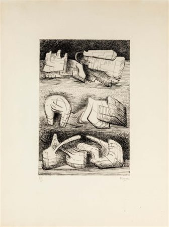 Henry Moore (Castleford 1898 - Much Hadham 1986) Three sculpture motives 1970...