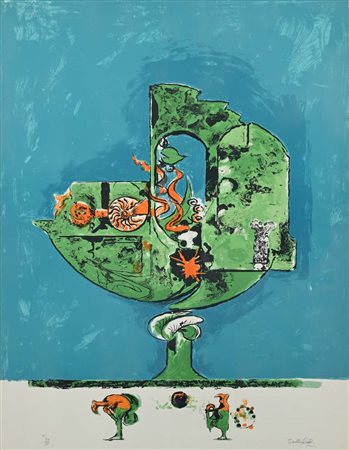 Graham Sutherland (Londra 1903 - Kent 1980) Flammes dans une forme de roche I...