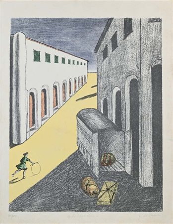Giorgio De Chirico (Volo 1888 - Roma 1978) Lo sgombero Firma, titolo e...
