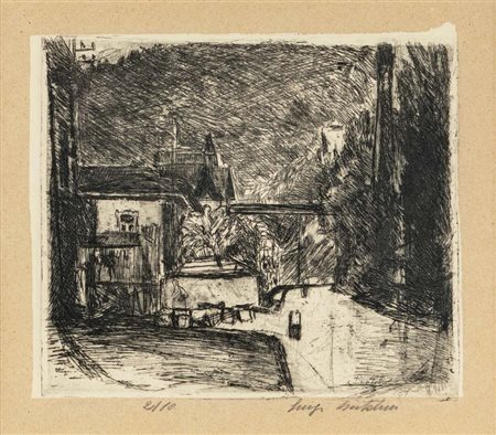 Luigi Bartolini (Cupramontana 1892 - Roma 1963) Veduta di Merano Firma e...