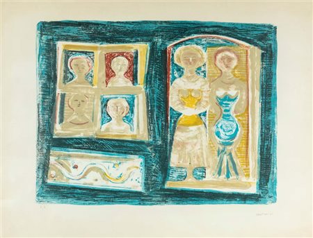 Massimo Campigli (Berlino 1895 - Saint-Tropez 1971) Figure 1965 Firma, data e...