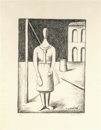 Carlo Carrà (Quargnento 1881 - Milano 1966) La figlia edll'ovest Firma e...