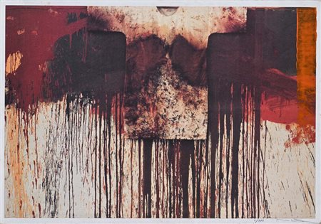 Hermann Nitsch (Camicione 1938 - Vienna 0) Senza titolo 1991 Firma e...