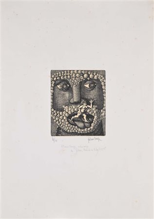 Gaetano Pompa (Forenza 1933 - Orbetello 1998) Viso con bambino (Saturno che...