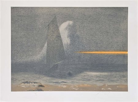 Piero Guccione (Scicli 1935 - Modica 2018) Studio per naufragio - a Caspar...