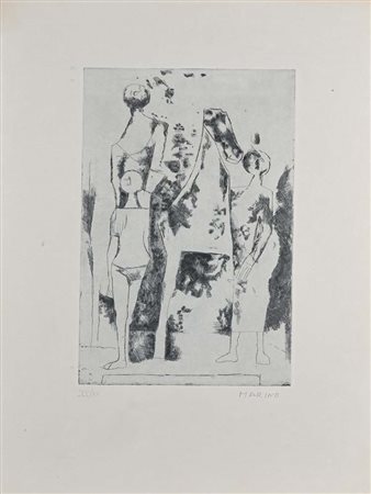 Marino Marini (Pistoia 1901 - Viareggio 1980) Rappresentazione 1970 Firma e...