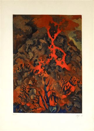 Corrado Cagli (Ancona 1910 - Roma 1976) Etna XXI/XL, firmato in basso a...