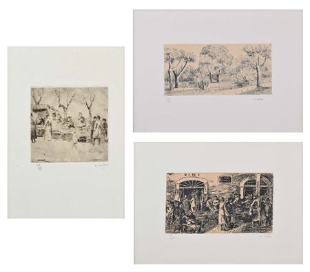 Alberto Ziveri (Roma 1908 - Roma 1990) Lotto di 3 incisioni Ogni incisione...