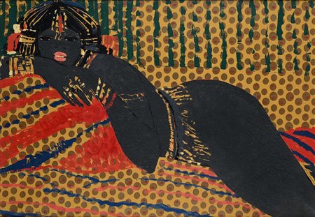 Salvatore Fiume (Comiso 1915 - Milano 1997) Odalisca Firma "Fiume" in basso a...