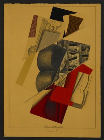 MONDINO ALDO (1938 - 2005) - DALLA SERIE OMAGGIO A BRAQUE: DUO A' CORDES OP.5 , ANNI '70.