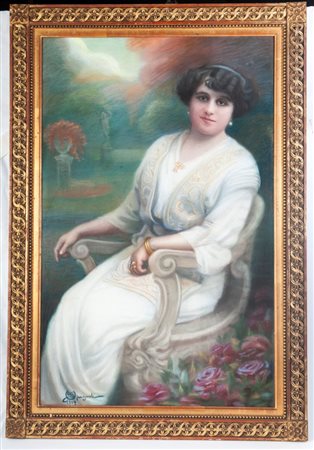  
Gentildonna seduta 1914
Pastello su carta 80 x 50 cm
