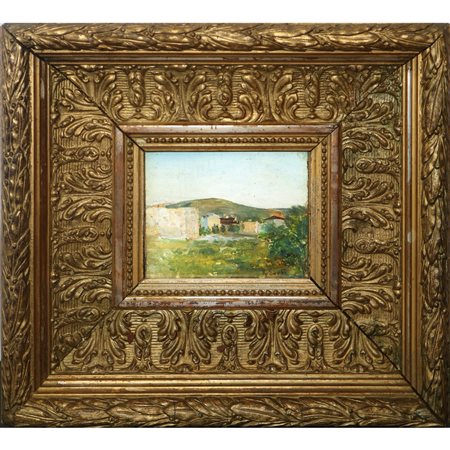 Raffaello Sorbi (Firenze 1844 - Firenze 1931)  - Paesaggio con case