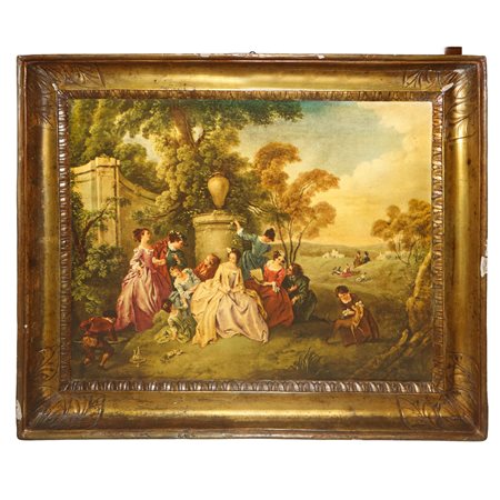 CORNICE IMPERO DORATA ARGENTO E MISTURA CON STAMPA, SICILY primi 19°  secolo