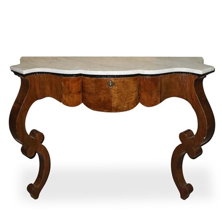 Consolle da muro Luigi Filippo con marmo al piano, Sicily 19°  secolo