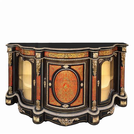 Etagère boulle con bronzi su marquetterie di tartaruga e rame, Napoleon III, France, Fine 19°  secolo.