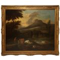 Charles Catton (attribuito a) (Norwich 1728 - London 1798)  - Paesaggio italiano con pastori
