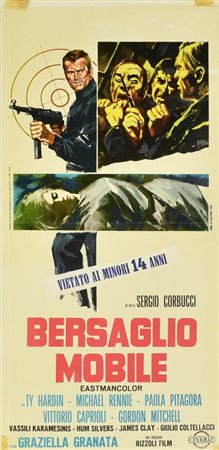 Simeoni Alessandro BERSAGLIO MOBILE locandina originale, 1967. POLICROM Roma...