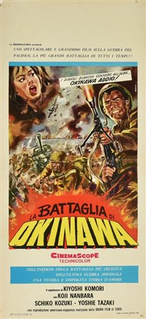 Morini LA BATTAGLIA DI OKINAWA locandina originale, prima edizione 1969....