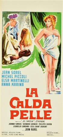 Avelli Tino LA CALDA PELLE locandina originale. PARZIALE Roma cm 64x29...