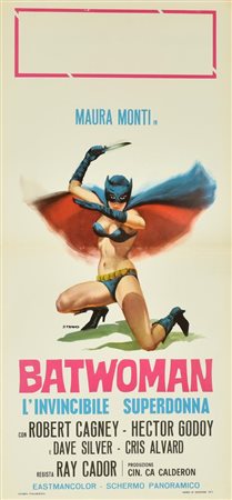 Franco P. BATWOMAN L'INVINCIBILE SUPERDONNA locandina originale, 1971. STAMPA...