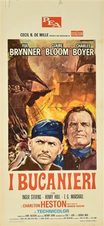 Gasparri Rodolfo I BUCANIERI locandina originale, 1959. POLICROM Roma cm...