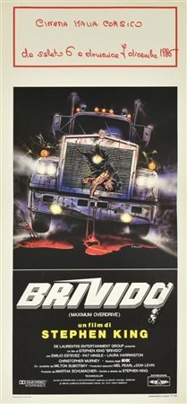 Sciotti Enzo BRIVIDO (MAXIMUM OVERDRIVE) locandina originale, prima edizione...