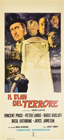 Anonimo IL CLAN DEL TERRORE locandina originale. ITALPRINT Roma cm 70x33...