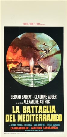LA BATTAGLIA DEL MEDITERRANEO locandina originale, prima edizione 1968....