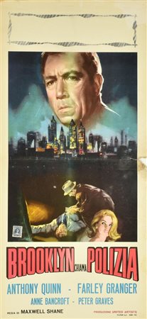 BROOKLYN CHIAMA POLIZIA locandina originale, 1963. POLICROM Roma cm 70x33...