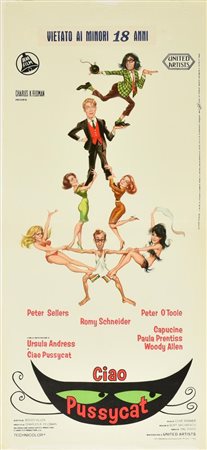 CIAO PUSSYCAT locandina originale. LITO-P.RAGIONI Roma cm 70x33 QUALITA': B+