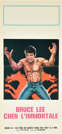 BRUCE LEE CHEN L'IMMORTALE locandina originale. TELECOLOR cm 70x33 QUALITA': B+