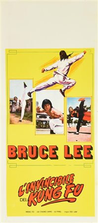 BRUCE LEE L'INVINCIBILE DEL KUNG FU locandina originale. cm 70x33 QUALITA': B+