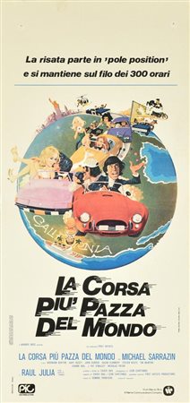 LA CORSA PIU' PAZZA DEL MONDO locandina originale, prima edizione italiana...