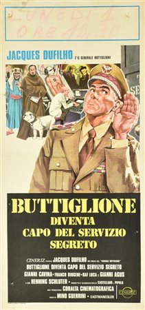 BUTTIGLIONE DIVENTA CAPO DEL SERVIZIO SEGRETO locandina originale,1975....